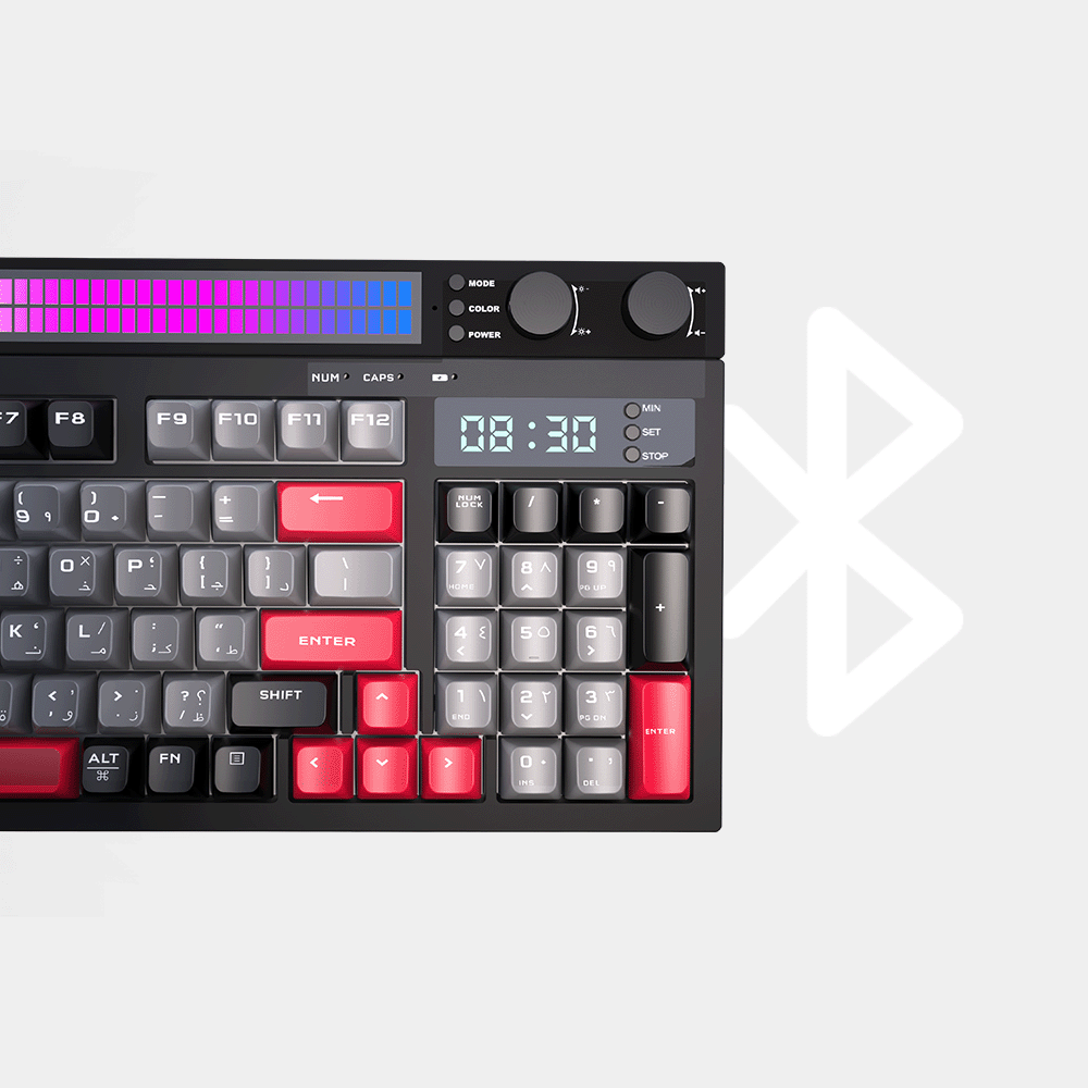 ZK30: 3 Mode Bluetooth 5.3 Type-C wired keyboard